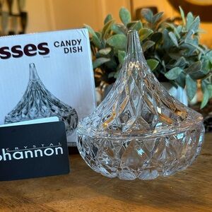 Hersheys kisses Shannon godinger 2pc crystal covered valentines candy dish gift